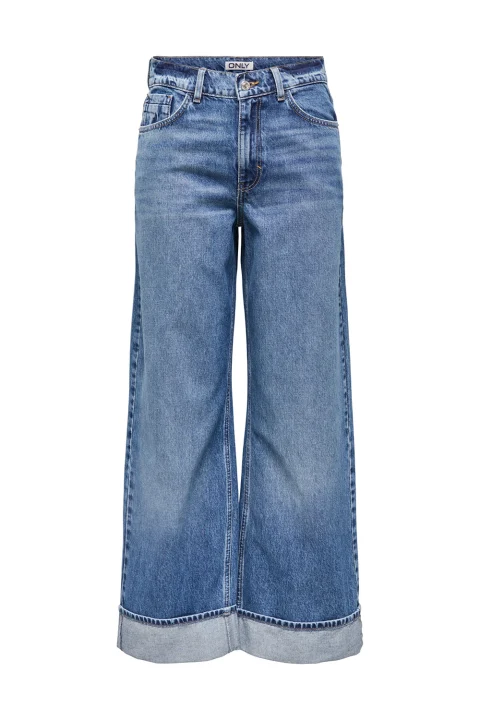 Jeans Onlhope Hw Wide Fold UpCro916 15325823 BS000065 medium blue denim