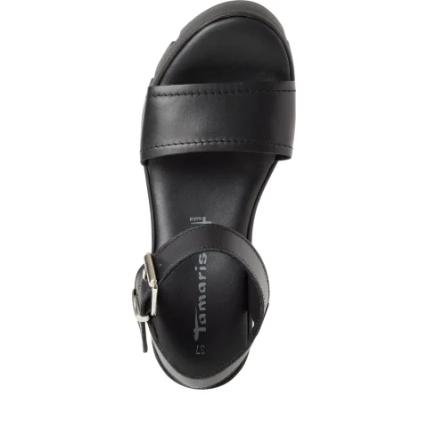 Дамски Сандали На Платформа TAMARIS – 1-28712-42-003 BLACK LEATHER — снимка 5
