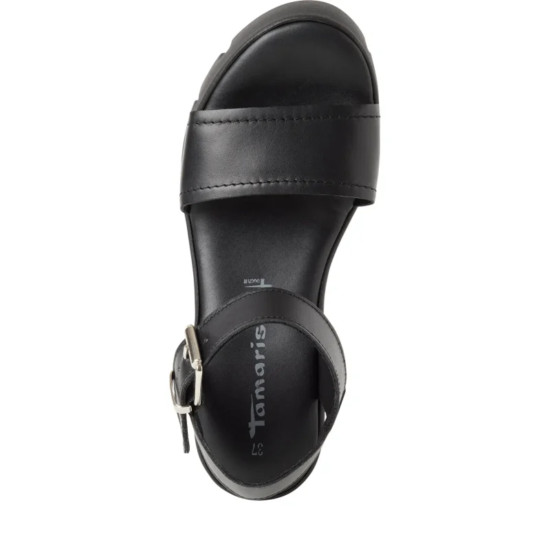 Дамски Сандали На Платформа TAMARIS – 1-28712-42-003 BLACK LEATHER — снимка 5