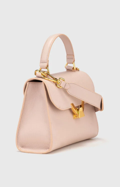 Чанта от естествена кожа с лого — снимка 4