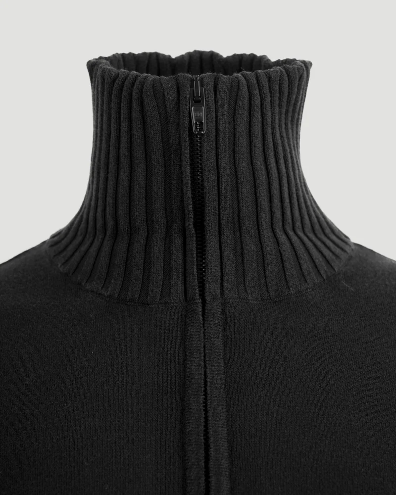 BB Paris Icon Knotted Fitted Zip-Up Jacket in Black — снимка 3