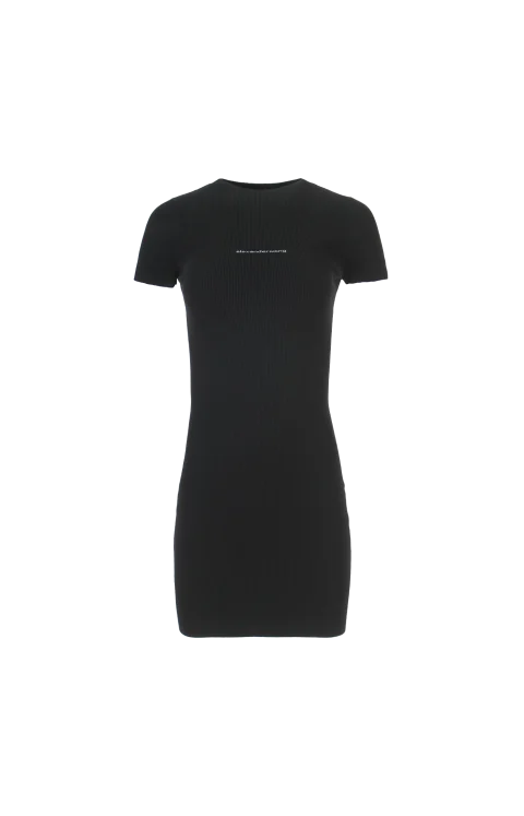 Logo-Detail Short-Sleeve Crewneck Mini Dress