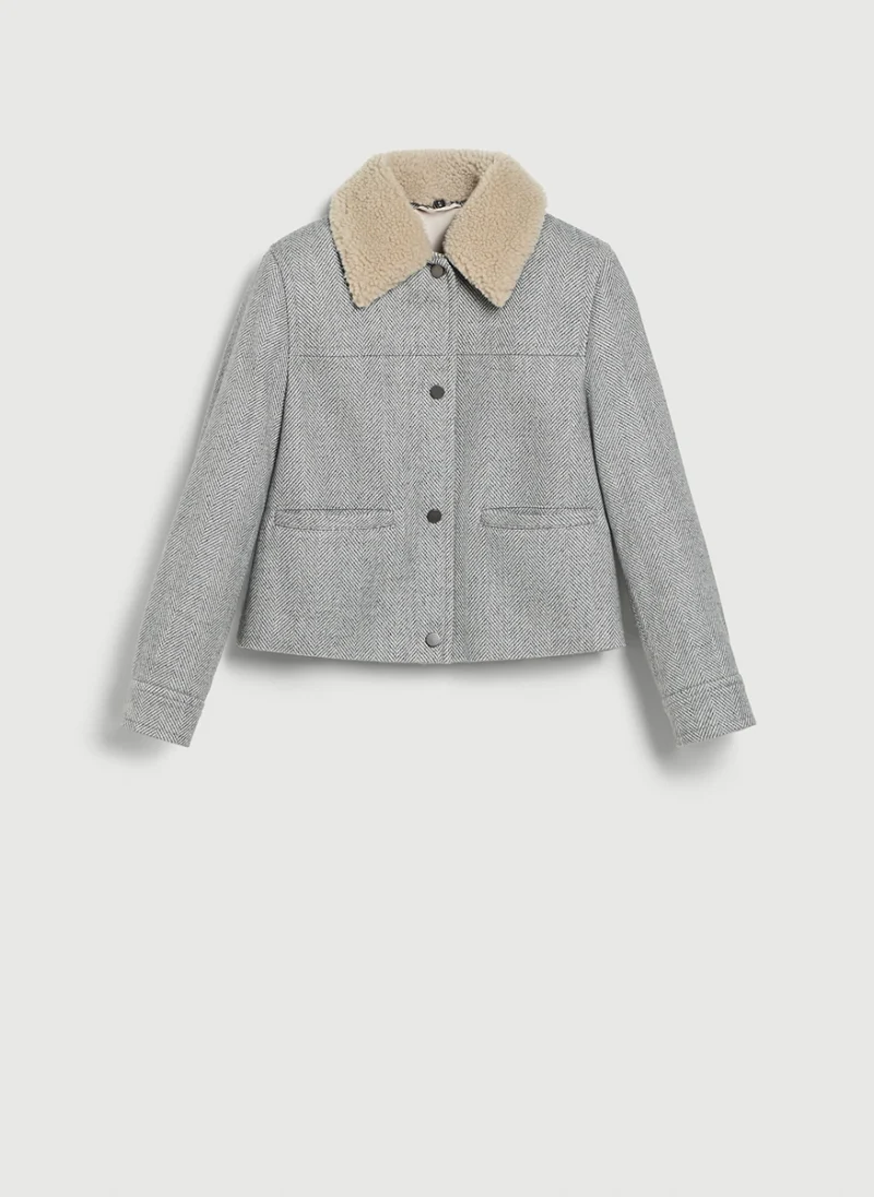 Яке с пухкава яка 'Chevron' Brunello Cucinelli Kids 12