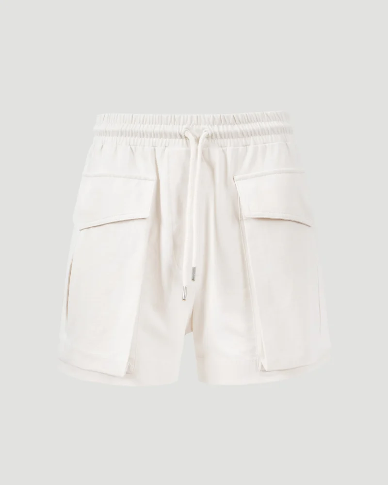 Ecru Cotton Shorts