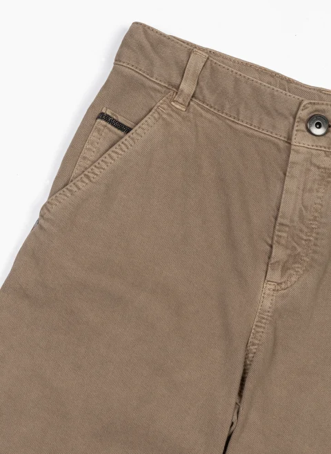 Панталон с монили Brunello Cucinelli Kids 8 — снимка 6