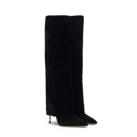 Дамски черни ботуши с ток "Blade" Casadei — снимка 7