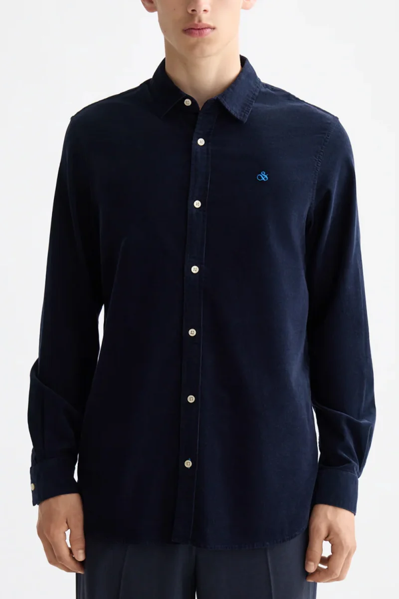 Риза Regular-Fit Corduroy 181235 401 sky captain — снимка 2