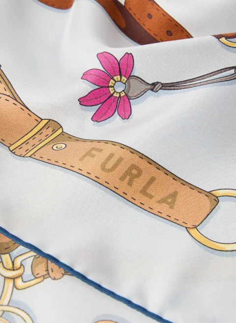 Копринен шал Furla Tortona Toni Nebbia Gray — снимка 3