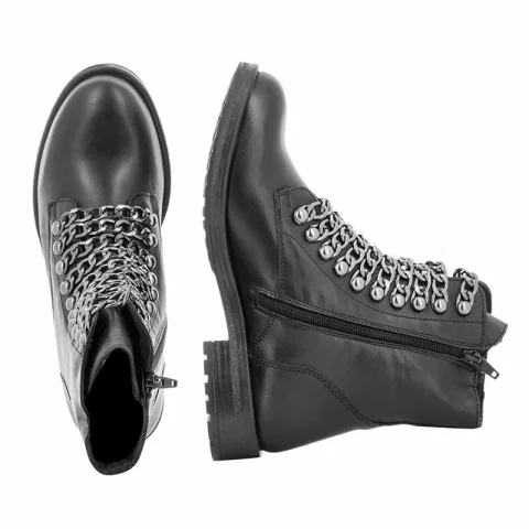 Дамски Равни Боти CARLO FABIANI – TOP 37 BLACK LEATHER — снимка 5