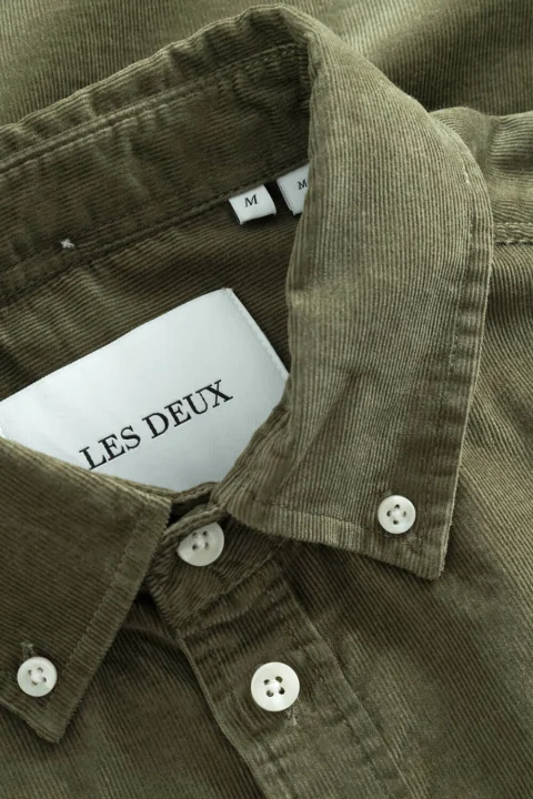 Риза Kristian Corduroy LDM410189 522522-olive night — снимка 2