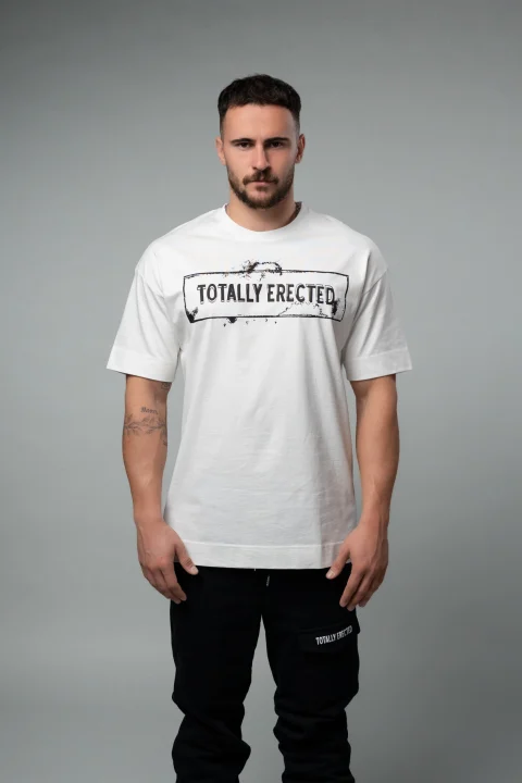 Бяла овърсайз тенискa Totally Bear Da Vinci M — снимка 3