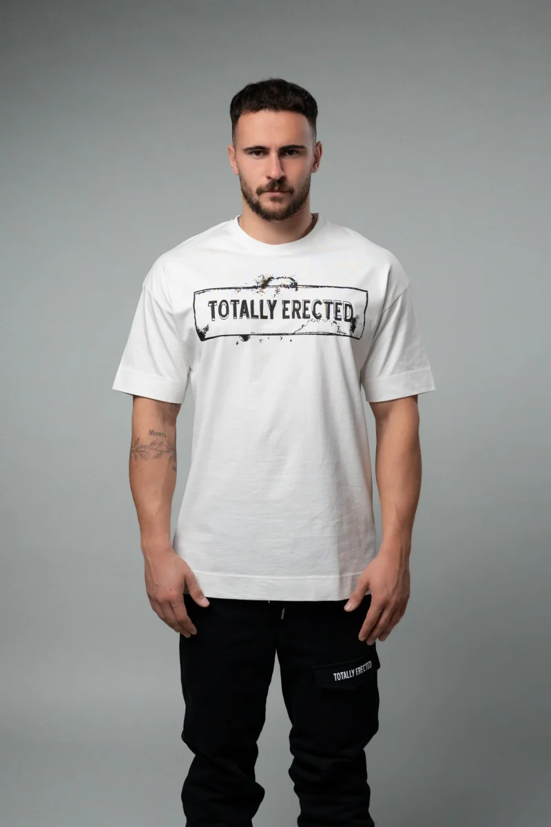Бяла овърсайз тенискa Totally Bear Da Vinci M — снимка 3