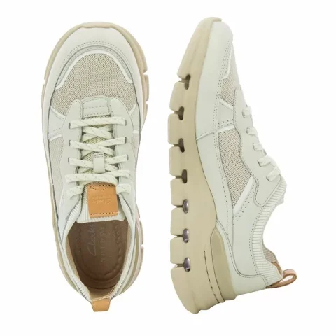 Дамски Сникърс CLARKS – 26176408 NATURE X COVE OFF WHITE COMBI — снимка 4