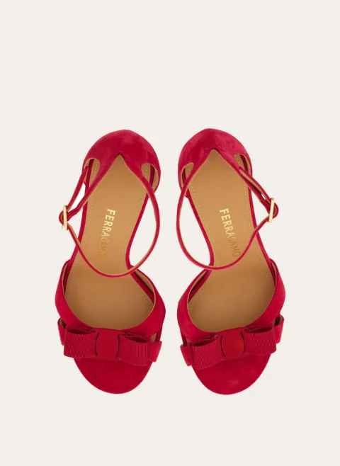 Сандали на ток с панделка Ferragamo — снимка 3