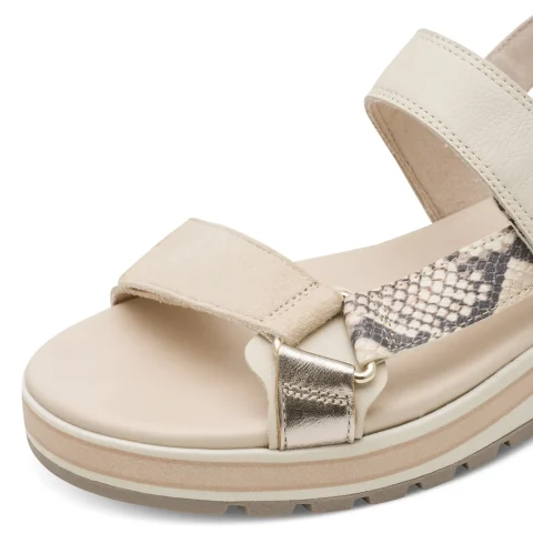 Дамски Сандали На Платформа TAMARIS – 1-28267-44-483 BEIGE SNAKE — снимка 4