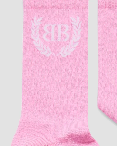 Laurel Classic Socks in Baby Pink and White — снимка 2