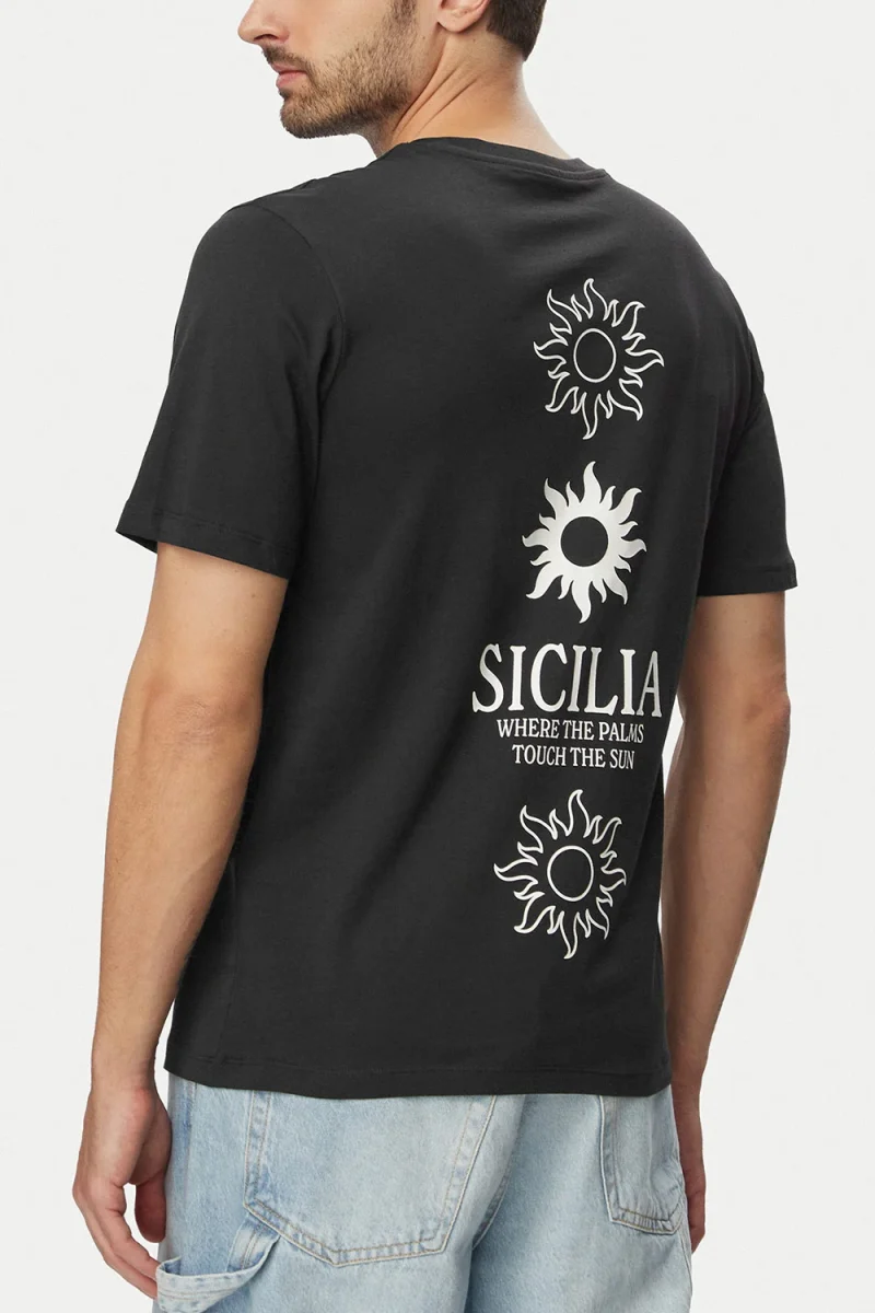 T-Shirt Jjcalm Back Print Ss Crew Neck 12297701 C-N10 black — снимка 2