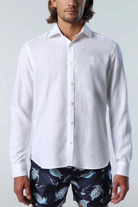 Риза Upbeat Summer Shirt L/S Regular Spread Collar 664114 0101 white — снимка 2