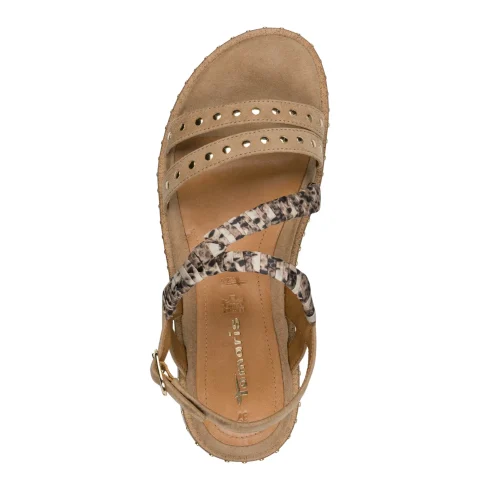 Дамски Равни Сандали TAMARIS – 1-28227-46-402 BEIGE COMB — снимка 5