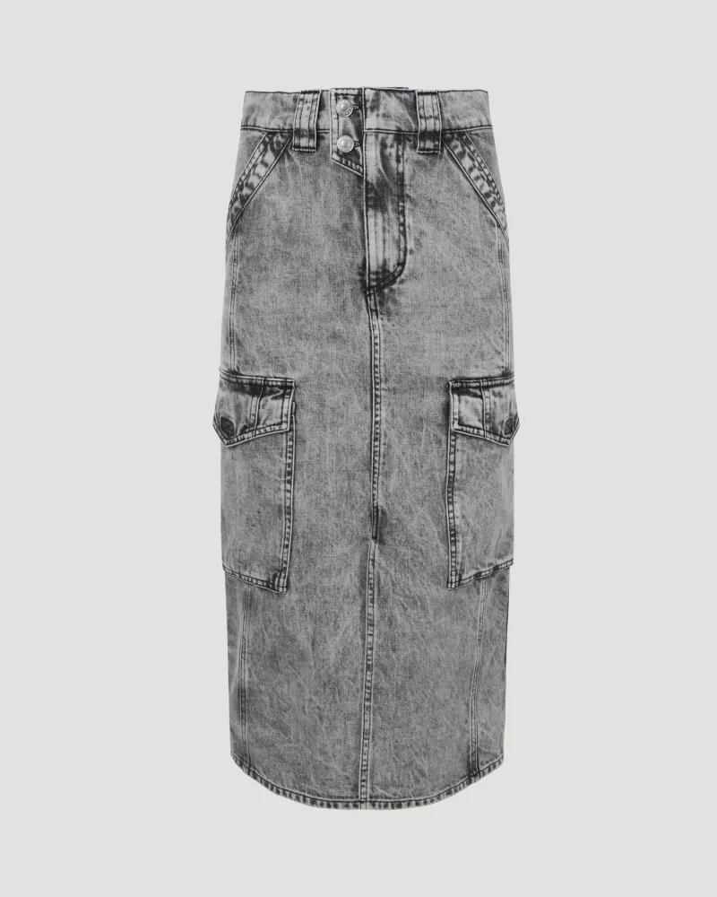 Denim Skirt in Grey