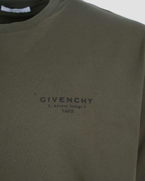 Cotton T-Shirt with Givenchy Logo in Khaki — снимка 2