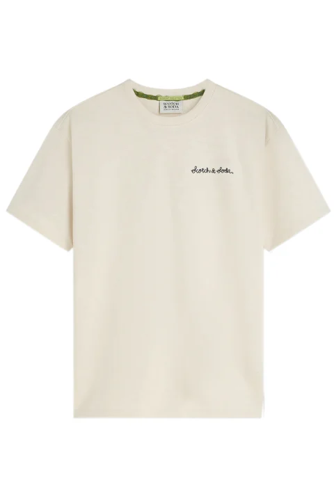 T-Shirt Slubyarn Chest Pocket Artwork Relaxedfit 182285 270 eggnog