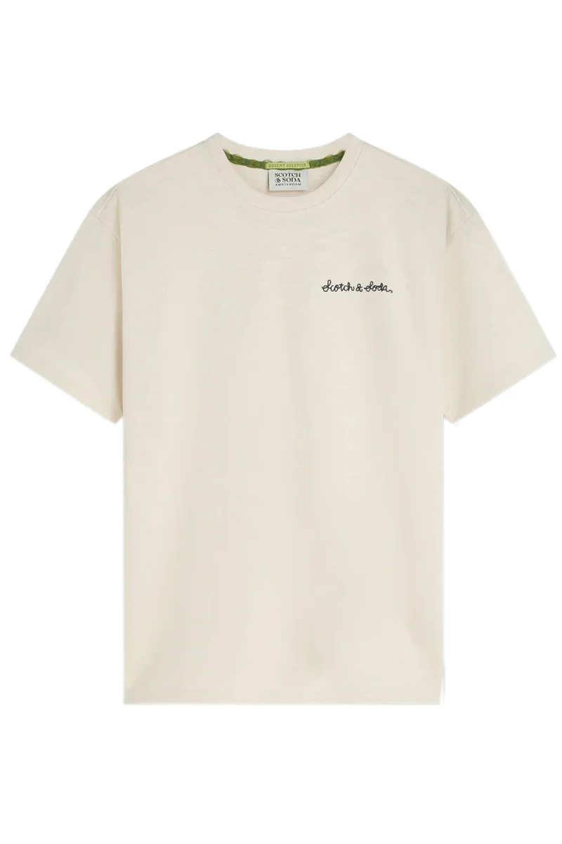 T-Shirt Slubyarn Chest Pocket Artwork Relaxedfit 182285 270 eggnog