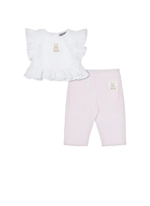 Комплект с рюш детайли Moschino Kids