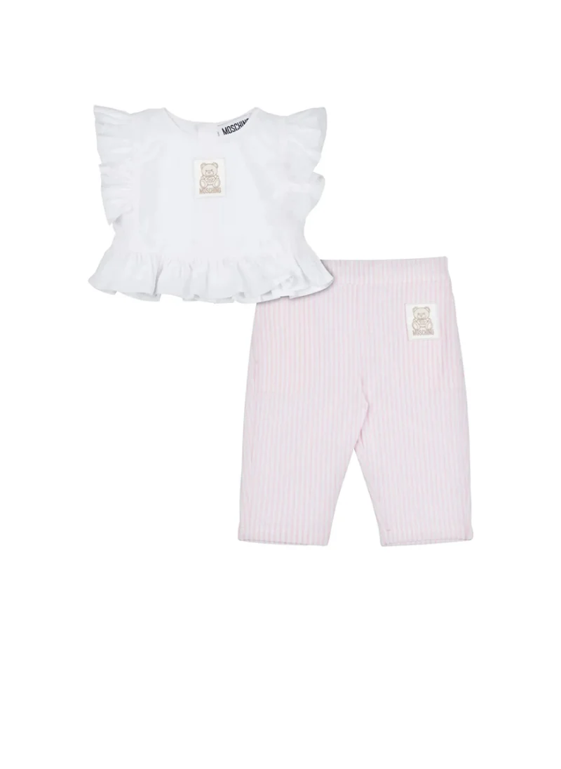 Комплект с рюш детайли Moschino Kids