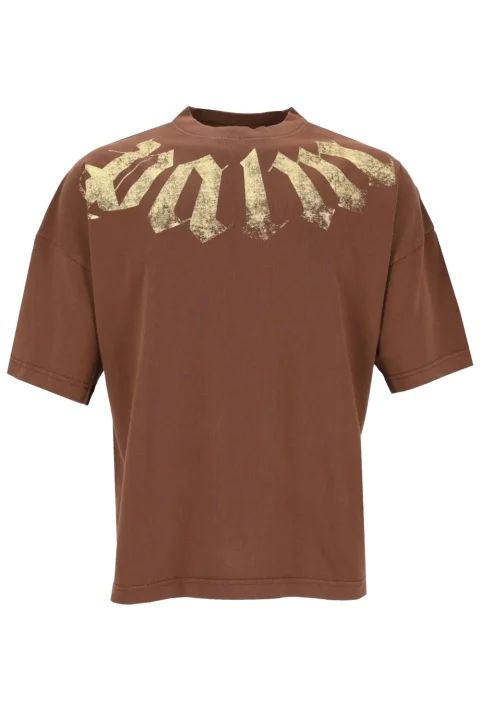T-Shirt Big Neck Logo Loose PAMAA003JR001-14045009 brown-light yellow