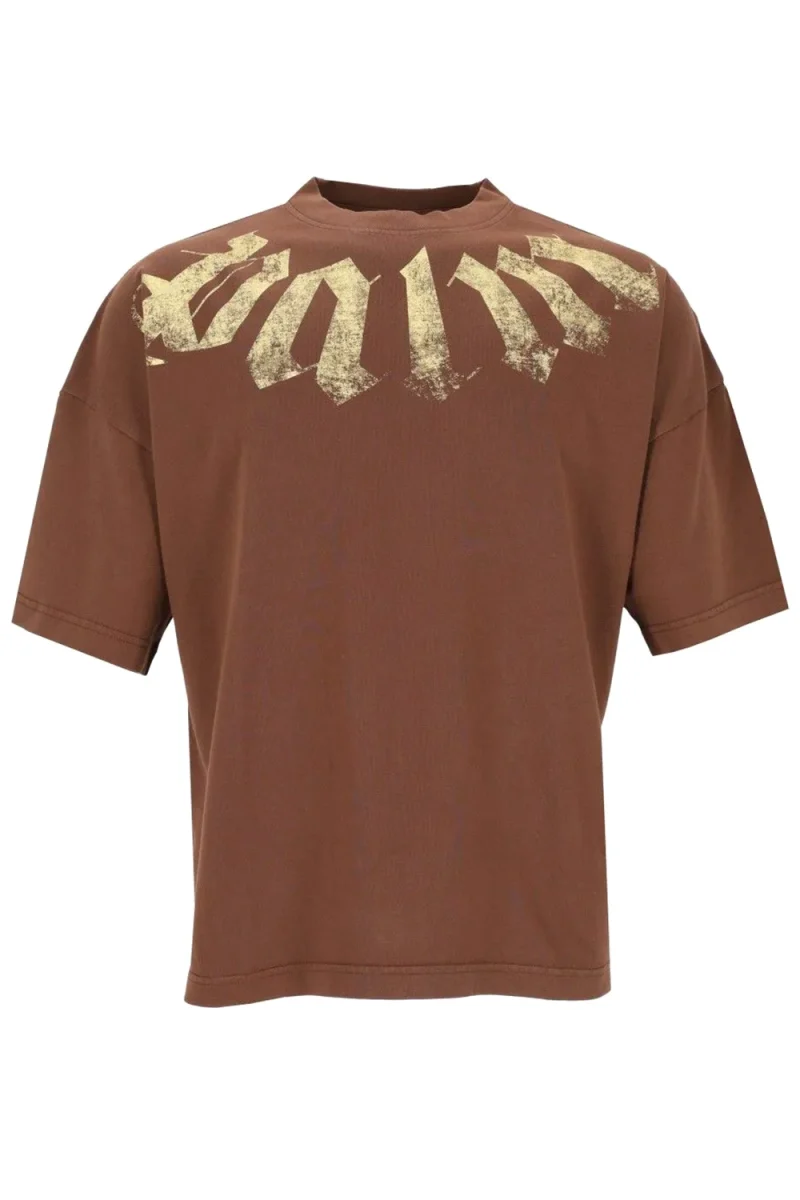 T-Shirt Big Neck Logo Loose PAMAA003JR001-14045009 brown-light yellow