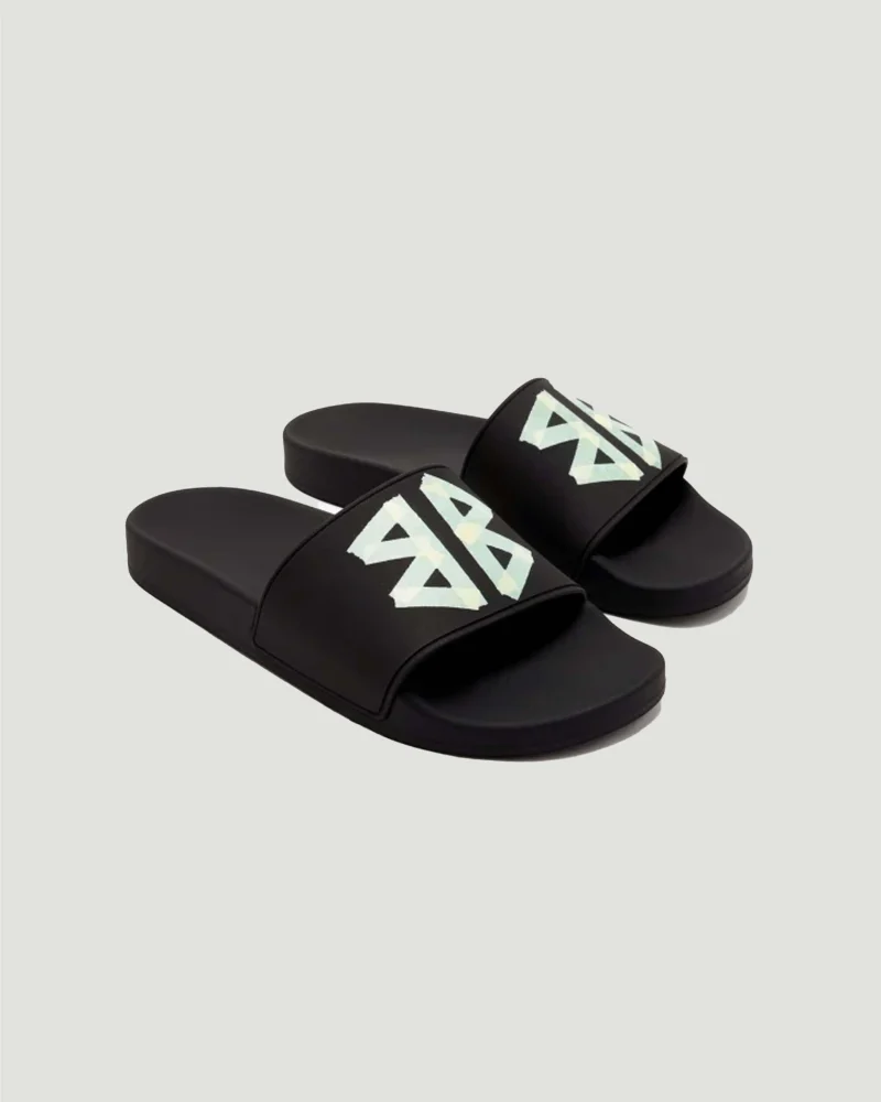 Pool Slide Sandal in Black and Yellow — снимка 2