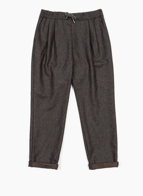Панталон от фина вълна Brunello Cucinelli Kids 4-6 — снимка 4