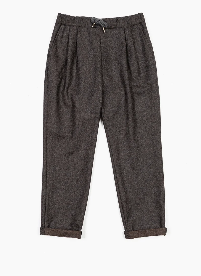 Панталон от фина вълна Brunello Cucinelli Kids 4-6 — снимка 4