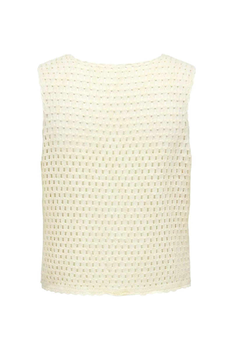 Top Onlbolette Crochet Tank 15375993 11-4201 TCX cloud dancer — снимка 2