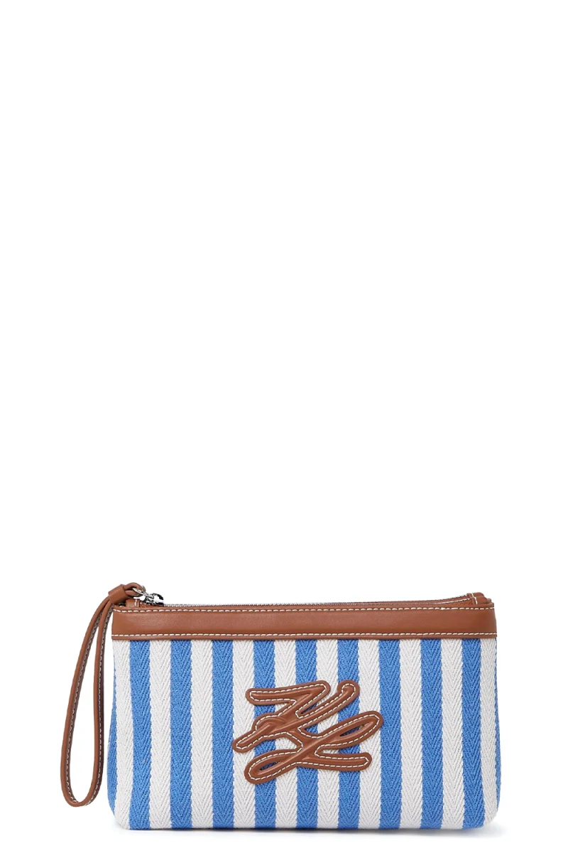 Чанта K/Autograph Stripe Pouch B2W46083 349 silver lake blue