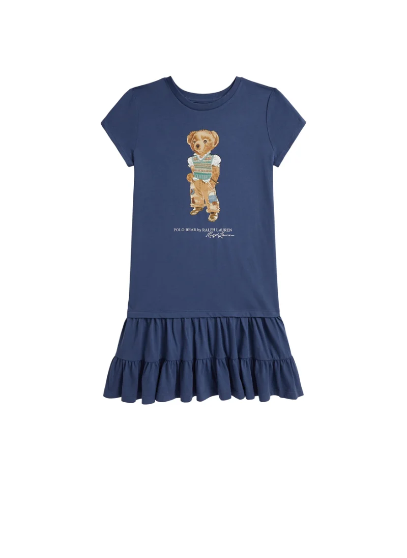 Рокля с принт 'Polo Bear' Ralph Lauren Kids 7-14