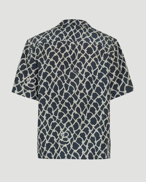 Relaxed Fit Knot Silk Shirt in Magnet — снимка 3