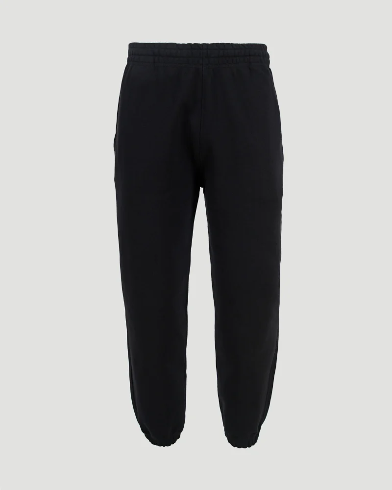 Check-Logo Patch Cotton Track Pants in Black