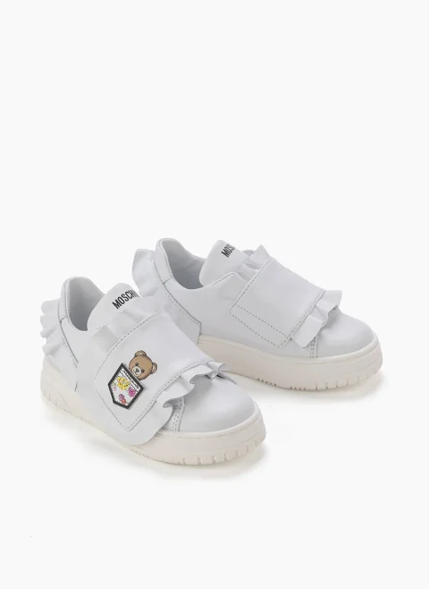 Кожени кецове с 'Teddy Bear' детайл Moschino Kids — снимка 2