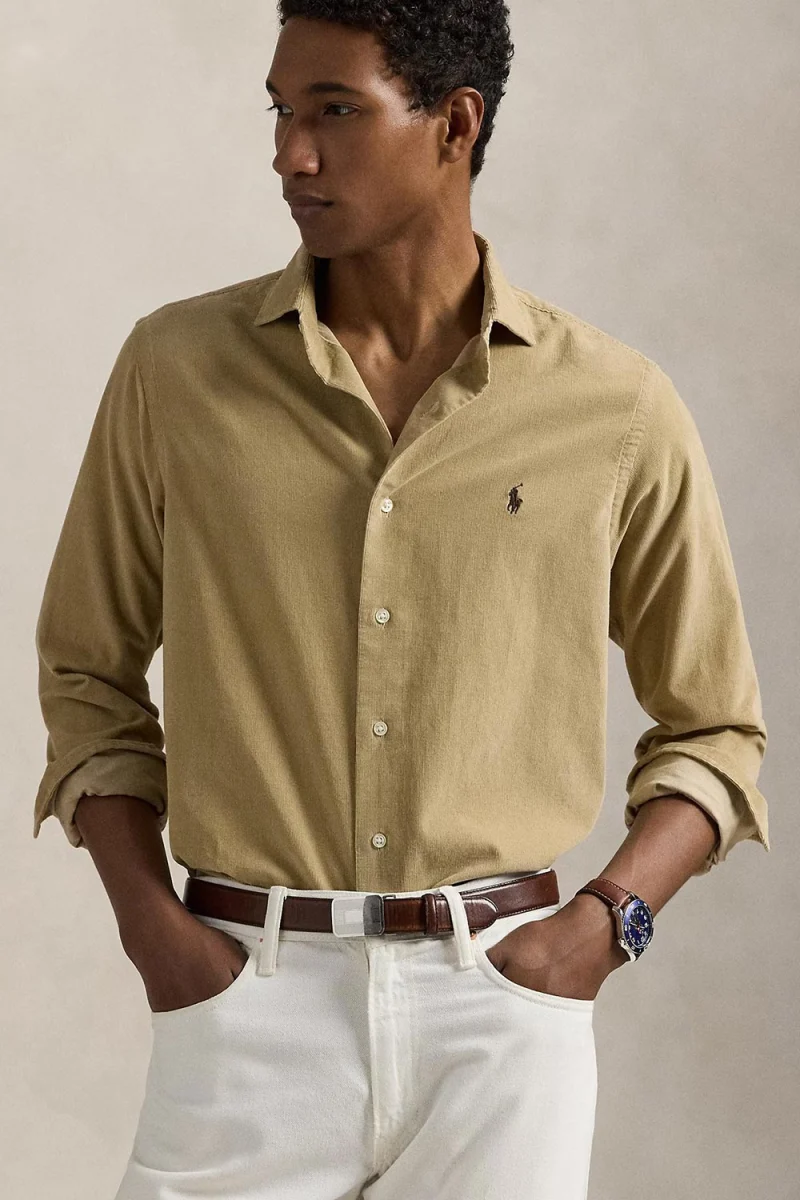 Риза Cuestbbppcs-Long Sleeve 710P00518004 250 beige/khaki — снимка 2