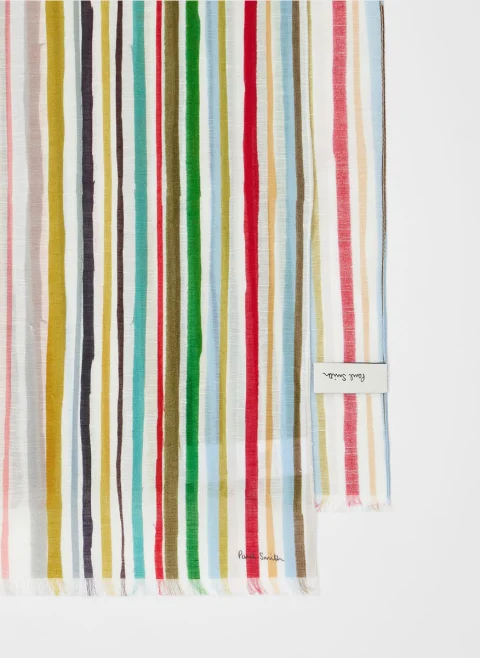 Шал с лен 'Signature Stripe' Paul Smith — снимка 2