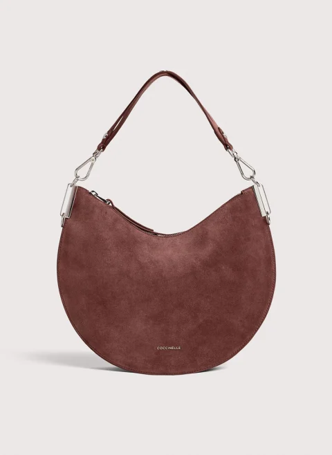 Велурена чанта Coccinelle Sunup Medium