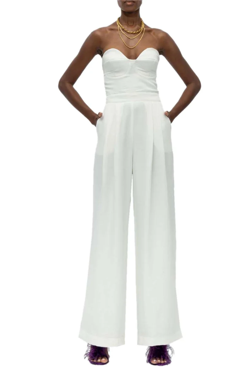 Jumpsuit Strapless Jumpsuit With Padded Bustier SYROS white