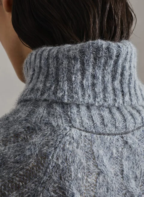 Пуловер с мохер 'Cable knit' Brunello Cucinelli — снимка 4