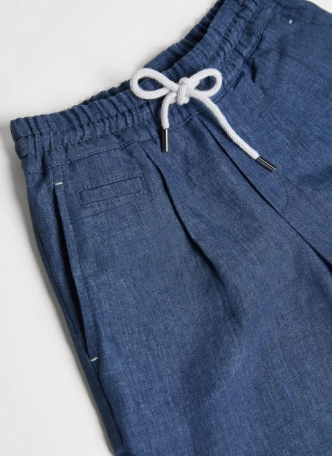 Бермуди от лен Brunello Cucinelli Kids 12 — снимка 2