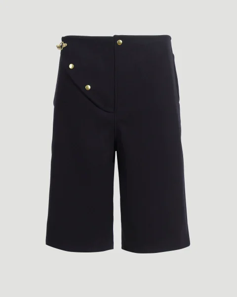 Navy Melton Wool Parade Short
