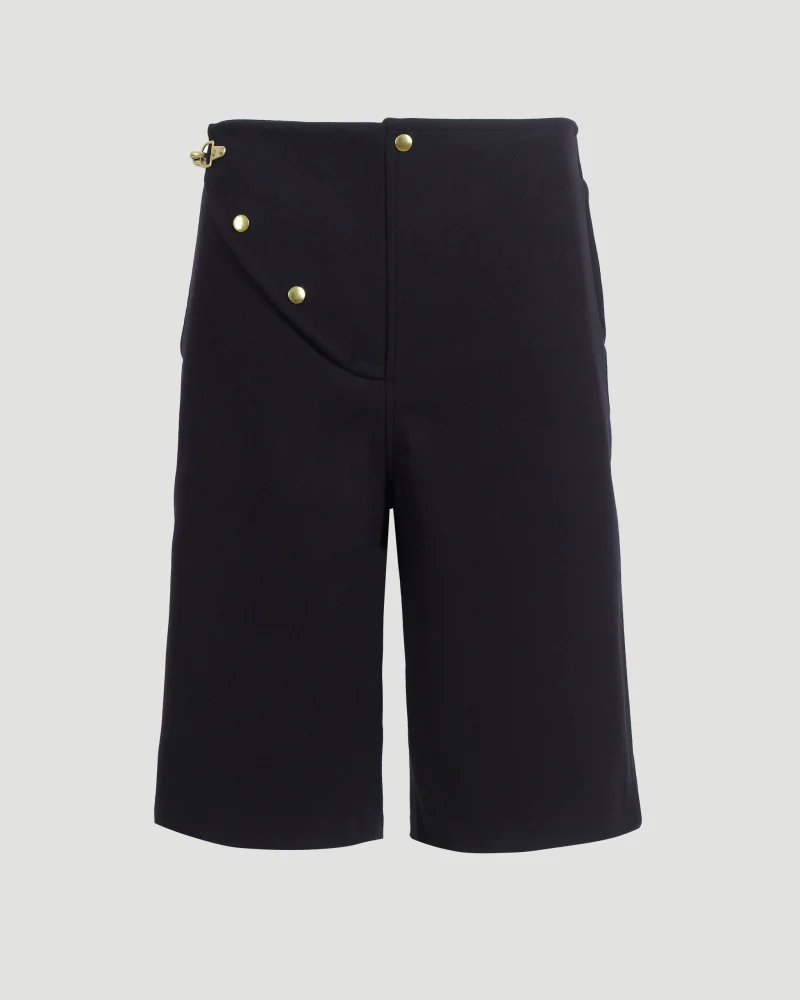 Navy Melton Wool Parade Short