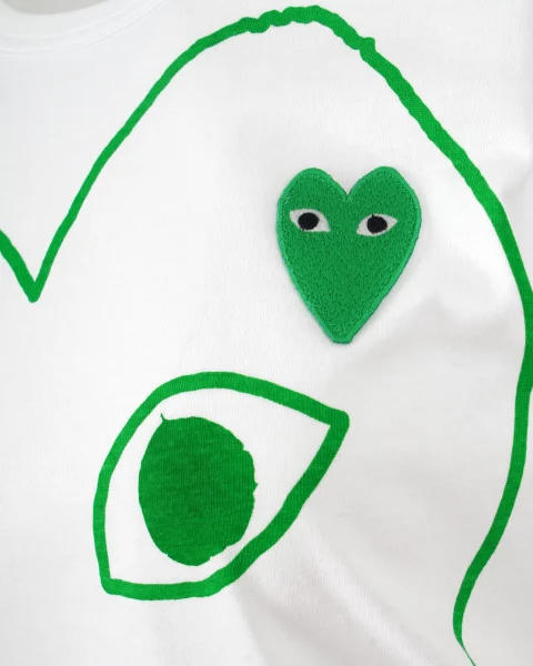 Double Heart Logo T-Shirt in White — снимка 2