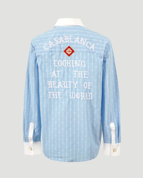 Pinstripe Laurel Long Sleeve Shirt — снимка 2